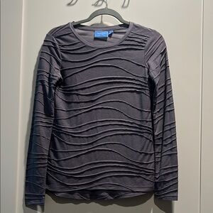 Simply Vera Vera Wang Gray Ribbed Long Sleeve Top